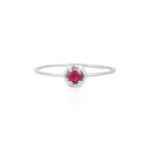 14K White Gold Ruby Ring