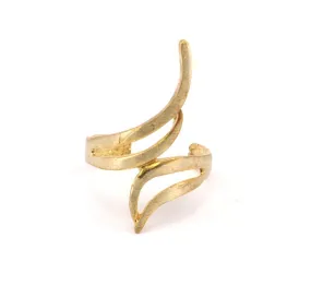 2 Raw Brass Adjustable Rings N0038