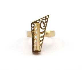 2 Raw Brass Adjustable Rings N0057