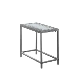 22" Gray And White Tile End Table By Homeroots