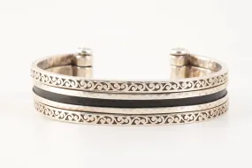 8'' Lois Hill 925 Silver 3 Band Cuff Bracelet (58.39g.)