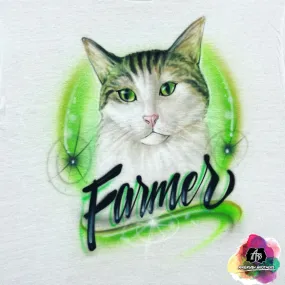 Airbrush Pet Portrait With Green Design