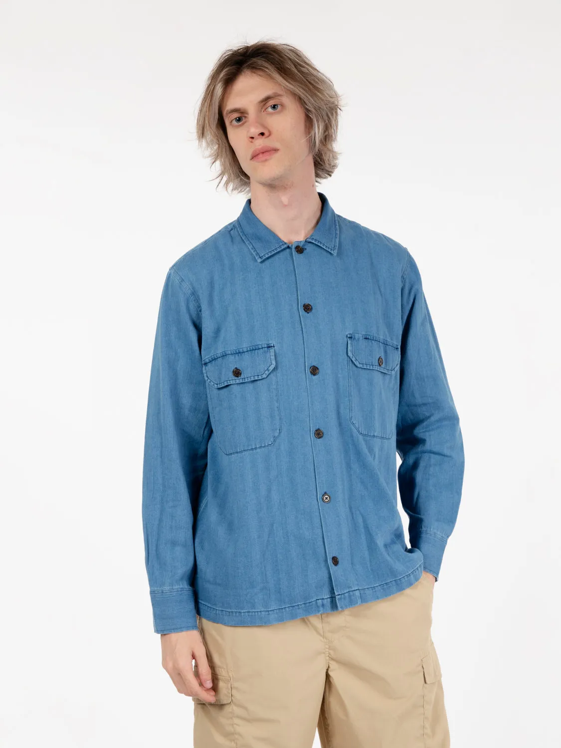 Camicia Utility washed indigo