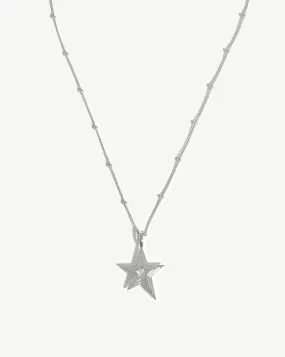 Celestial Star Ridge Pendant Necklace | Sterling Silver