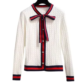 GRACE Design Women's Elegant Fashion Knitted Cable Cardigan Sweater Jacket