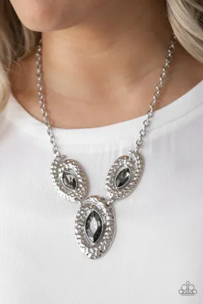 Paparazzi Accessories  - Metro Mystique #N901 Peg- Silver Necklace