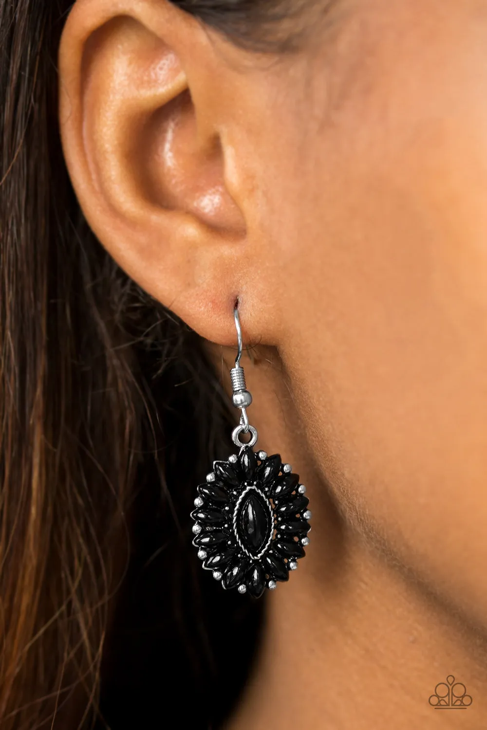 Paparazzi Accessories  - Spring Tea Parties #E156 Peg - Black Earrings