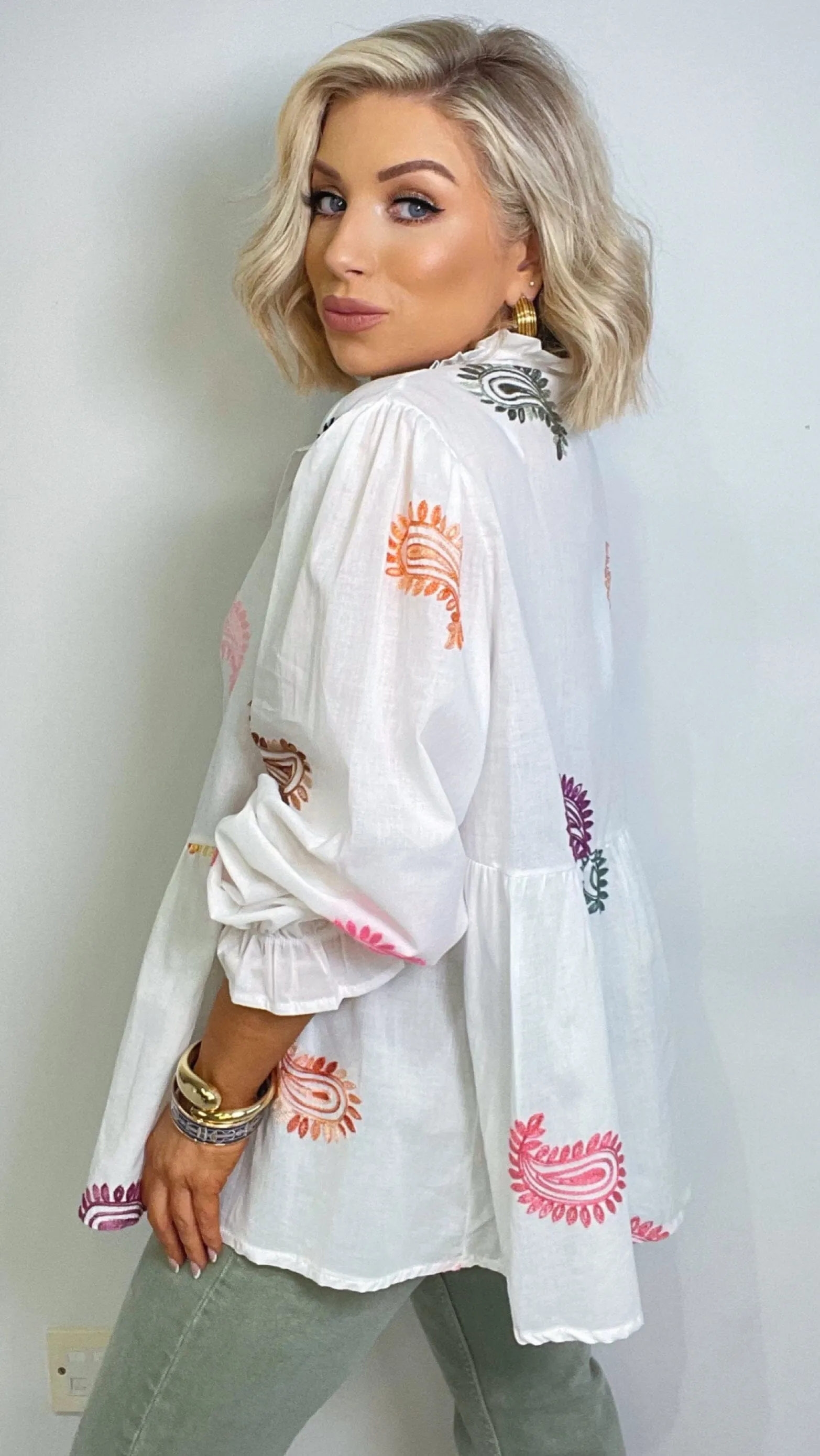 PAPHOS PAISLEY BLOUSE - WHITE