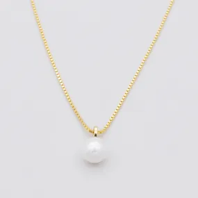 Sterling Silver Pearl Necklace - Gold